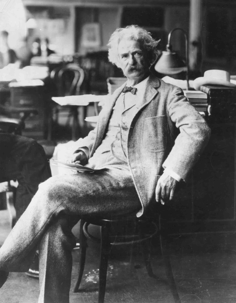 Mark Twain with Light from Library of Congress Prints and Photographs Division